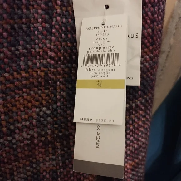 Josephine Chaus NWT Purple Tweed Jacket - Picture 5 of 8